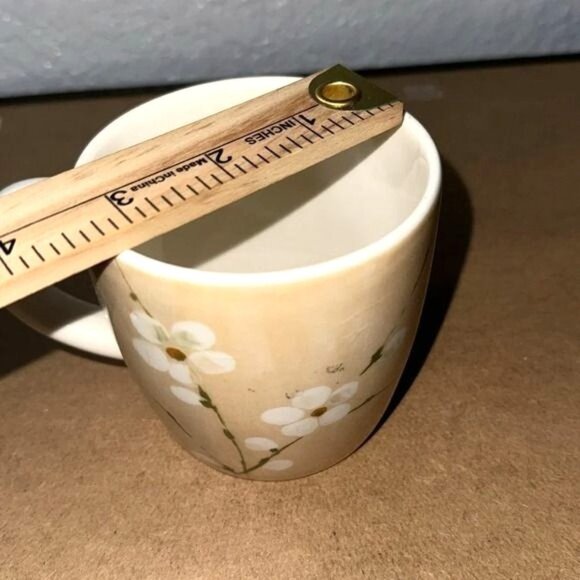 Vintage Made in England Floral Mug Stoneware Beige & White - Picture 6 of 7